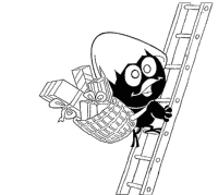 A coloring page of calimero