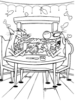 A coloring page of catdog