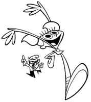 A coloring page of dexter