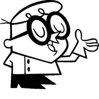 A coloring page of dexter