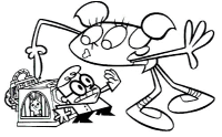 A coloring page of dexter