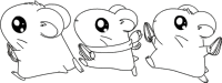 A coloring page of hamtaro