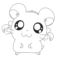 A coloring page of hamtaro