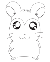 A coloring page of hamtaro