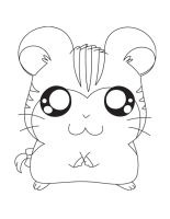 A coloring page of hamtaro