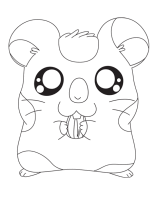 A coloring page of hamtaro