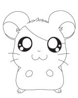 A coloring page of hamtaro
