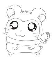 A coloring page of hamtaro