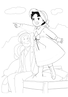 A coloring page of heidi