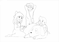 A coloring page of heidi