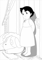 A coloring page of heidi