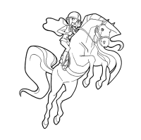 A coloring page of horseland