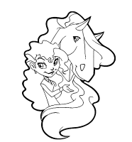A coloring page of horseland