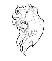 A coloring page of horseland