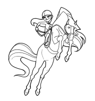 A coloring page of horseland