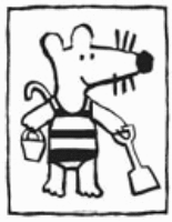 A coloring page of maisy