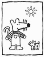 A coloring page of maisy