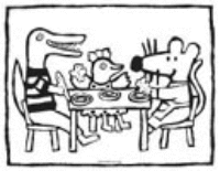 A coloring page of maisy