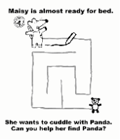 A coloring page of maisy