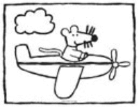 A coloring page of maisy