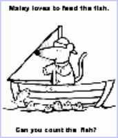A coloring page of maisy