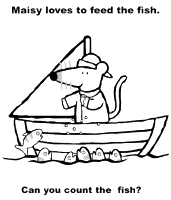 A coloring page of maisy
