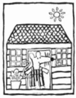 A coloring page of maisy