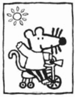 A coloring page of maisy