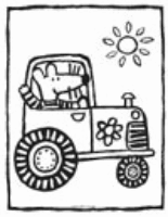 A coloring page of maisy