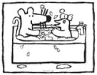 A coloring page of maisy