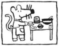 A coloring page of maisy