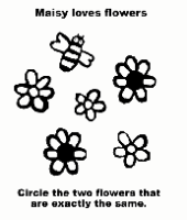 A coloring page of maisy