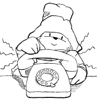 A coloring page of paddington