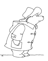 A coloring page of paddington