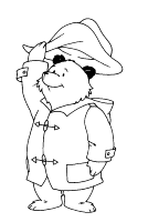A coloring page of paddington