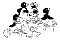 A coloring page of pingu