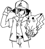 A coloring page of pokemon
