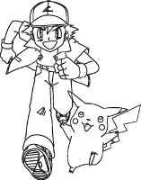 A coloring page of pokemon