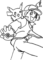 A coloring page of pokemon