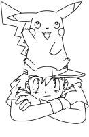 A coloring page of pokemon