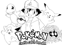 A coloring page of pokemon