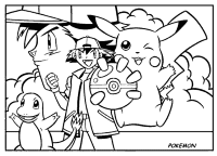 A coloring page of pokemon