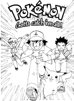 A coloring page of pokemon