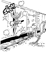 A coloring page of roadrunner