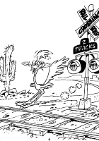 A coloring page of roadrunner