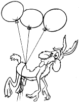 A coloring page of roadrunner