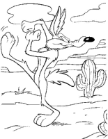 A coloring page of roadrunner