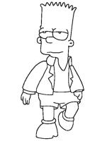 A coloring page of simpsons