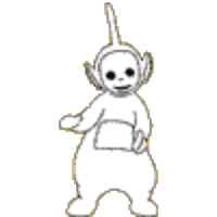 A coloring page of teletubbies