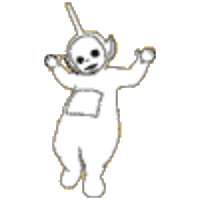 A coloring page of teletubbies